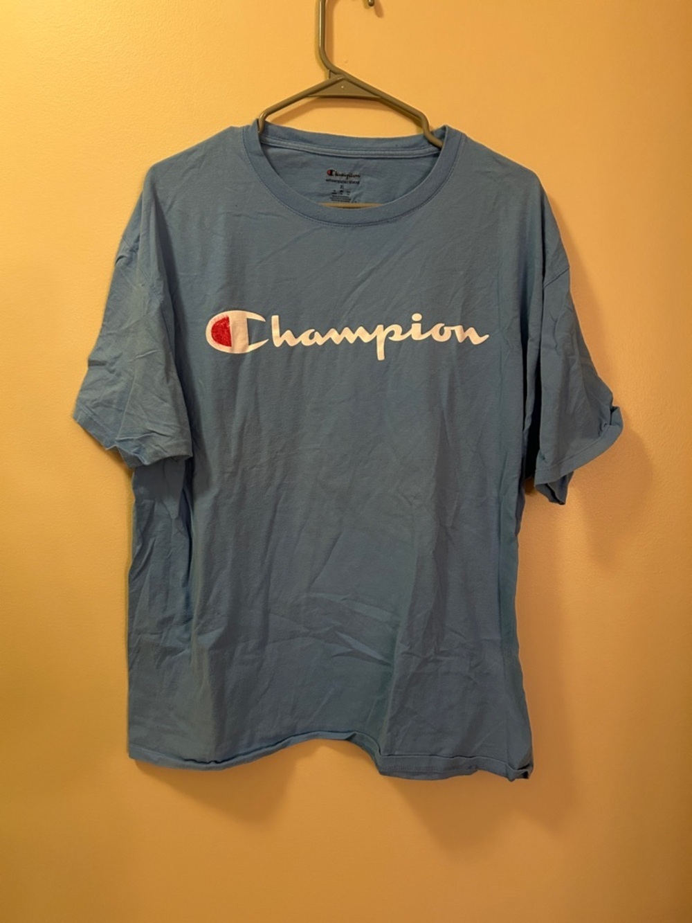 Champion Men’s XL Blue Logo Tee Shirt Casual Athletic Shirt
